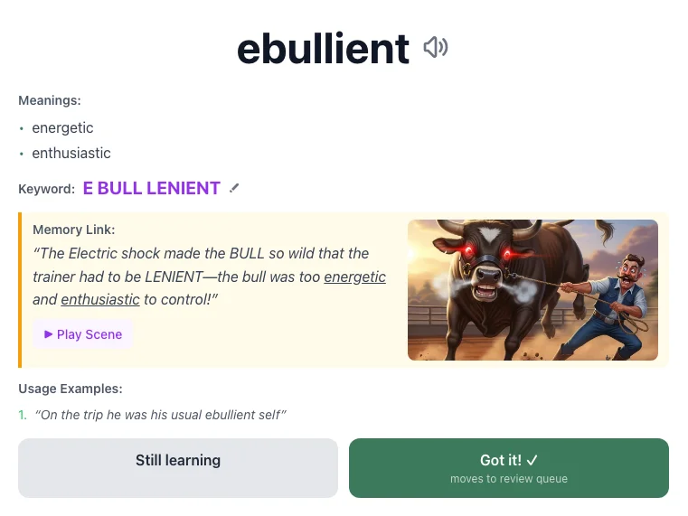 Ebullient - meaning and memory mnemonic
