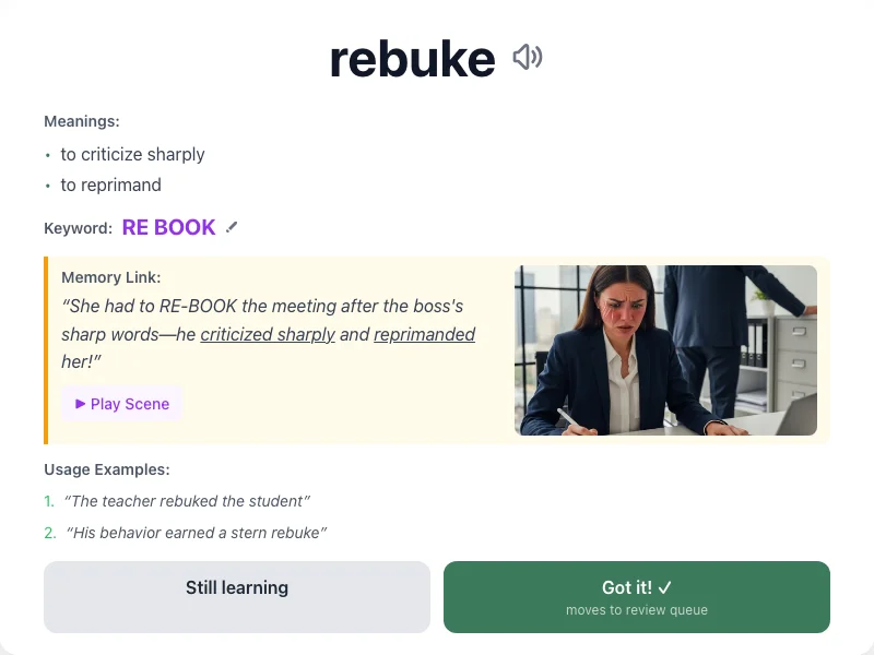 Rebuke - meaning and memory mnemonic